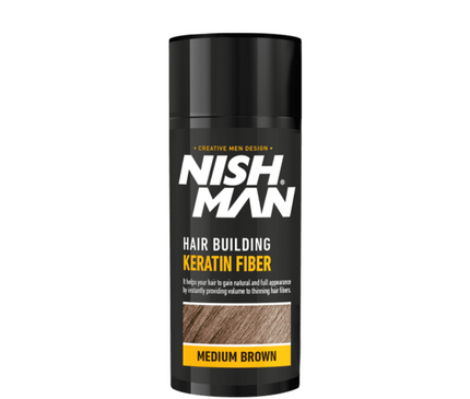 Medium Brown Black Hair Building Keratin Fiber Nishman