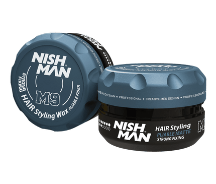 Nishman M9 Strong Fixing Hair Styling Wax Pliable Fiber 100ml