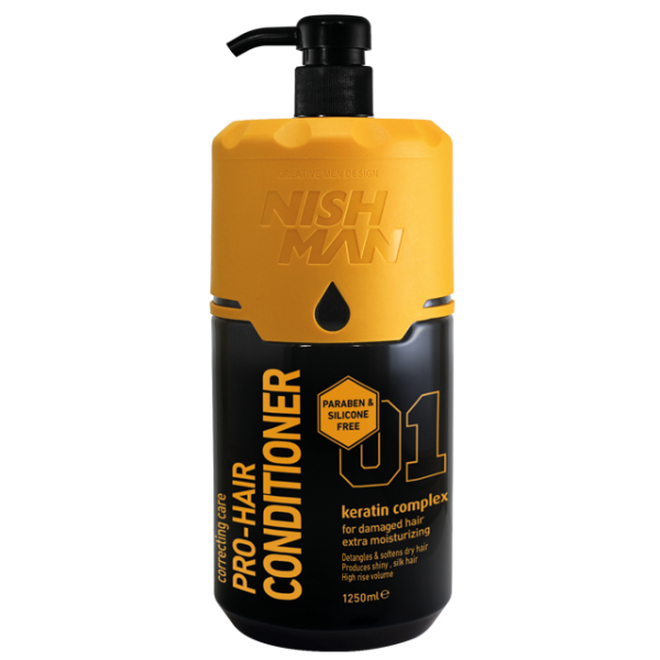 Pro Hair Conditioner Silicone And Paraben Free with Keratin Complex 1250ml Nishman