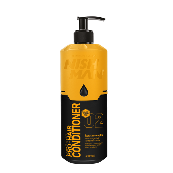 Pro Hair Conditioner Silicone And Paraben Free with Keratin Complex 400ml Nishman