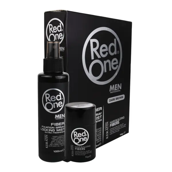 RedOne Brown Hair Fiber Topic Set12gr Fiber + 100ml Locking Mist Spray
