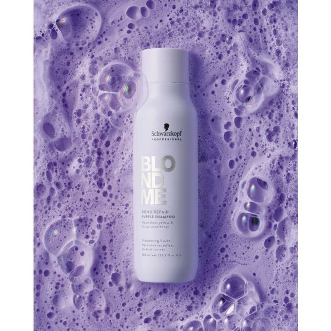 Schwarzkopf BlondMe Bond Repair Purple Shampoo 300ml + Conditioner 250ml