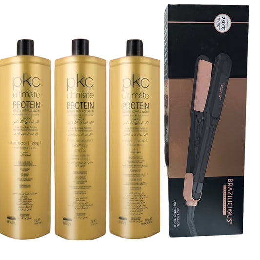 BEST LISS DUBAI TOP KERATINE VOOR KROES HAAR &amp; 100 PROCENT STIJL RESULTAAT / 2000 ML &amp; Professionele StijlTang Van BraziliCious 250°G