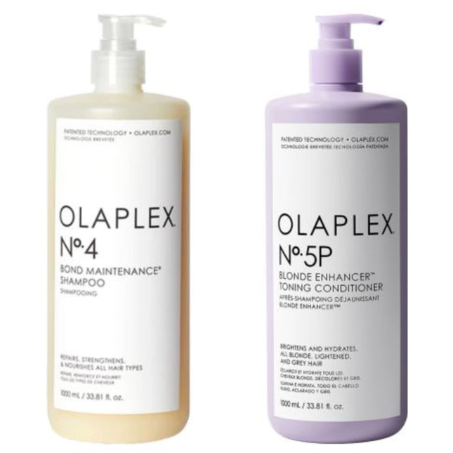 Olaplex CombiDeal - No.4 Bond Maintenance Shampoo 1 L 1000 ml & No.5P Blonde Enhancer Toning Conditioner 1000 ml