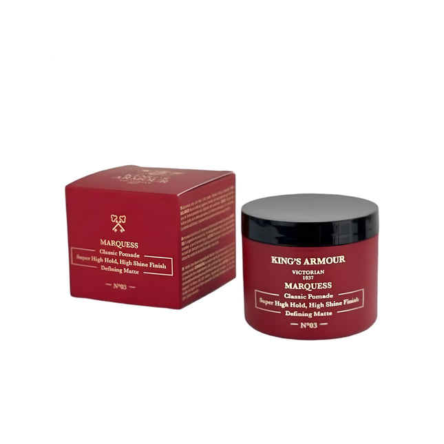 King's Armour Marquess Classic Pomade - Super High Hold, High Shine Finish, 110 ml