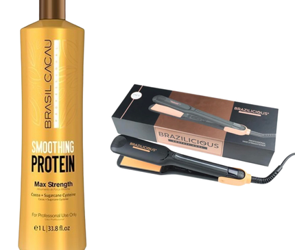 BRASIL CACAU Smoothing Protein + Brazilicious Stijltang 250 / °