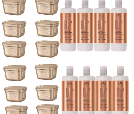 12 x Schwarzkopf Professional Blond Me Premium Lift 9+ 450gr & 8 x Schwarzkopf BlondMe Premium Developer 6% + 12% + 9% + 2%