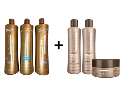 Cadiveu Brasil Cacau Ecokeratin + Na keratine behandeling shampoo en conditioner en Masker