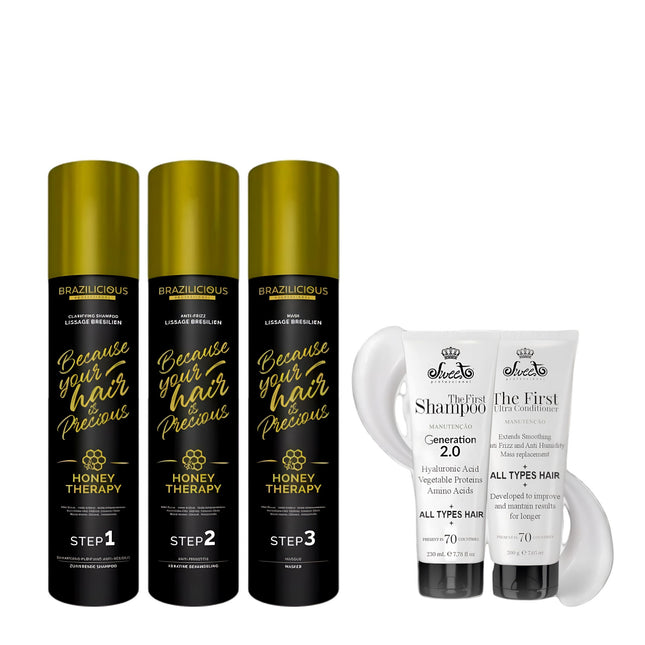 BraziliCious Honey Therapy 3 x 1000ml – Keratine Behandeling &amp; Onderhoudskit Sweet professionele