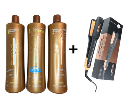 Cadiveu Brasil Cacau Ecokeratin + Professionele StijlTang Van BraziliCious 250°G