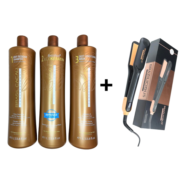 Cadiveu Brasil Cacau Ecokeratin + Professionele StijlTang Van BraziliCious 250°G