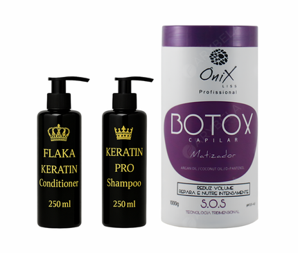 Onix B.TOX Capilar Matizador + Flaka Keratin Set – Professionele Verzorging voor Blonder Haar