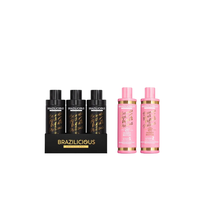 BraziliCious Honey Therapy Keratineset 2x 100ml plus Honey Biotox Keratineset 2x 100ml