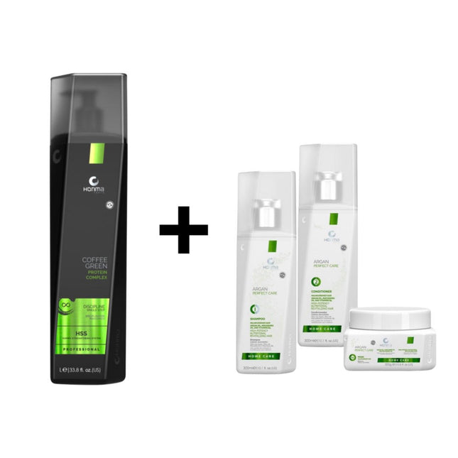 Honma Tokyo Keratin Treatment Coffee Green 1000  +  Honma Tokyo Argan Perfect Care 3x 300ml