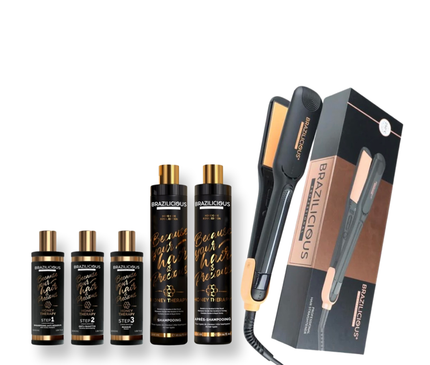 BraziliCious Honey Therapy Keratine 3 x 100ml & Brazilicious Titanium & Gold 48K Therapy 250 º