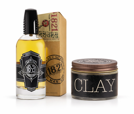 18.21 Man Made Sweet Tobacco Spirits Parfum Spray 100 ml + Clay 59 ml – Voordeelset