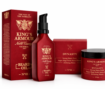 King’s Armour Grooming Duo – Beard Oil + Dynasty Matte Paste