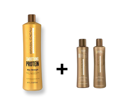 BRASIL CACAU Smoothing Protein + Gratis na keratine behandeling shampoo en conditioner