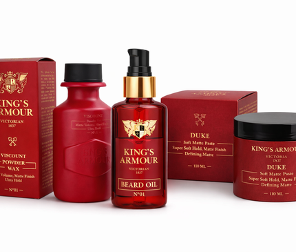 King’s Armour Premium Grooming Trio – Volume, Styling & Barbershop Geur