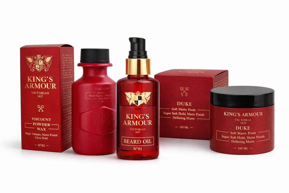 King’s Armour Premium Grooming Trio – Volume, Styling & Barbershop Geur