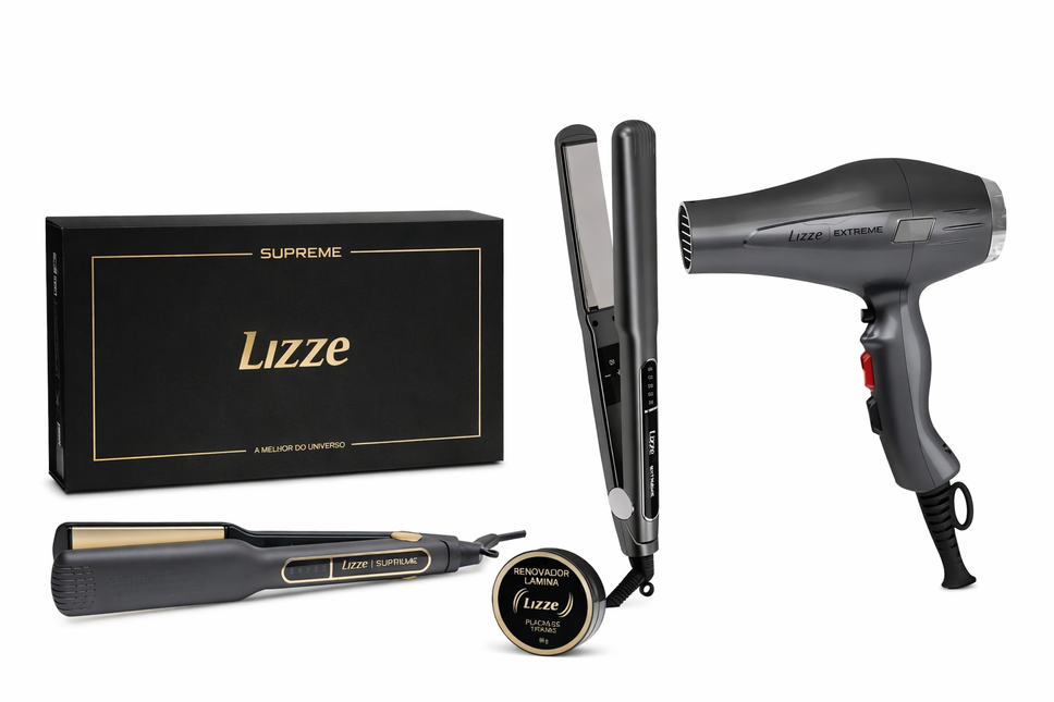 Lizze Professional Styling Set – Stijltang + Föhn (Salonresultaat Thuis)
