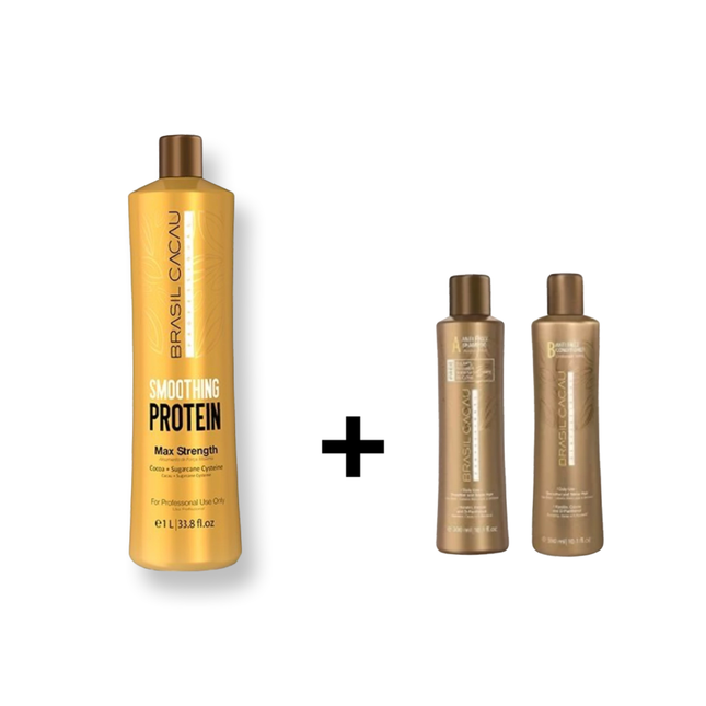 BRASIL CACAU Smoothing Protein + Gratis na keratine behandeling shampoo en conditioner