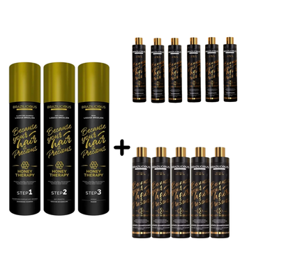 BraziliCious Honey Therapy & Brazilicious Honey Conditioner 12 x 250 ml Onderhoudsconditioner voor de keratine behandeling