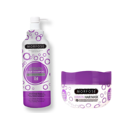 MORFOSE KERATIN HAIR SHAMPOO 2 IN1 1000 ML & MORFOSE KERATIN HAIR MASK 250 ML