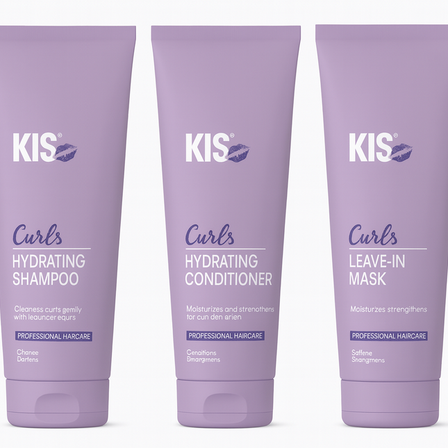 KIS Curls Triple Set - Shampoo 300ml, Conditioner 250ml & Leave-in Mask 150ml