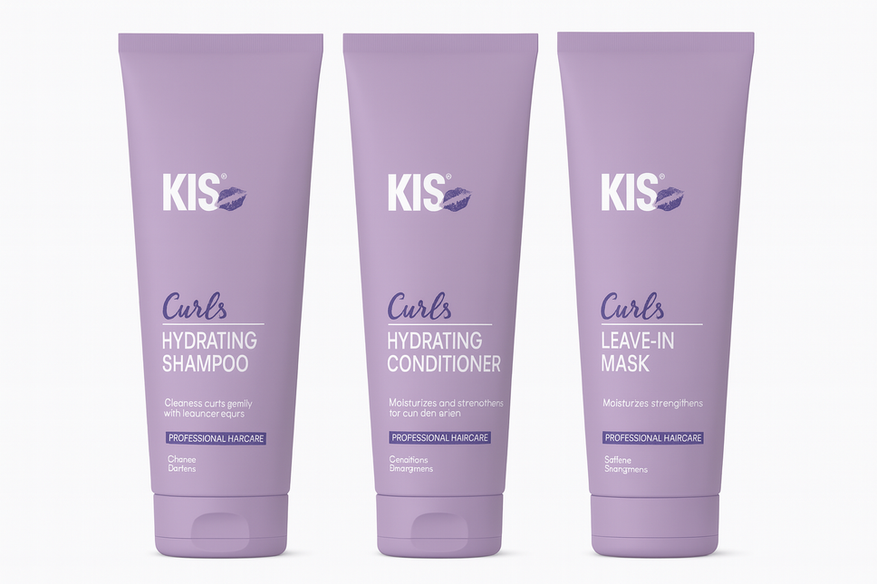 KIS Curls Triple Set - Shampoo 300ml, Conditioner 250ml & Leave-in Mask 150ml