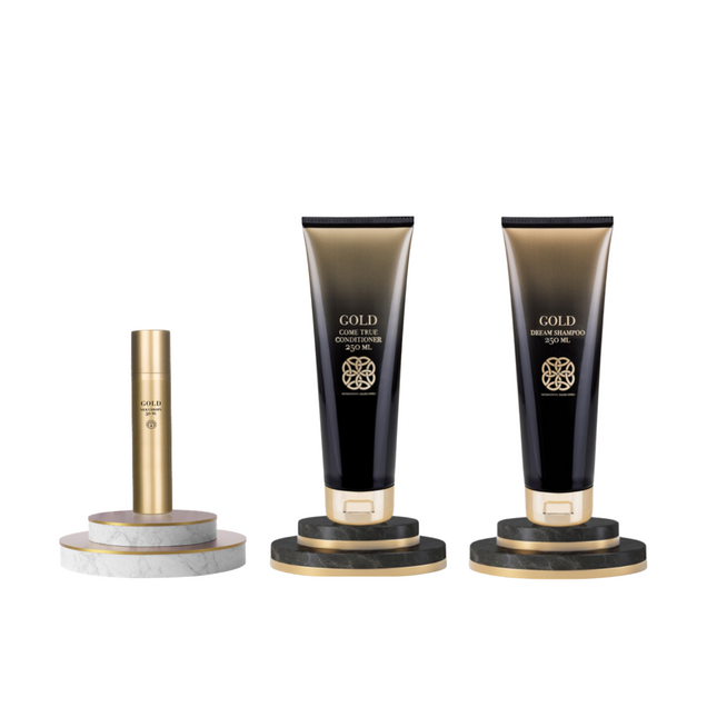 Gold Haircare Dream Shampoo & Gold Haircare Come True Conditioner 250 ml & Gold - Professionele haarverzorging Silk Drops 50ml