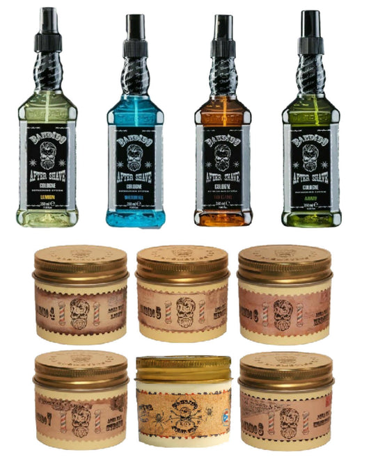 Bandido Aftershave Cologne 4 X 150 ml & Fiber Wax 4. 5. 6. 7. 8.